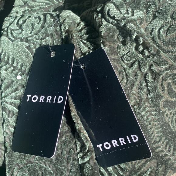 Torrid Deep Depths Full Length Signature Waist Velvet Burnout Legging - Picture 8 of 10